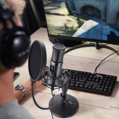 MAONO USB Computer Microphone with One-Touch Mute, Gain Knob, Shock Mount, Condenser Recording Mic for PC, Gaming, Streaming, Podcasts - AU-PM421T - Toytexx MAONO USB Computer Microphone with One-Touch Mute, Gain Knob, Shock Mount, Condenser Recording Mic for PC, Gaming, Streaming, Podcasts - AU-PM421T - Toytexx